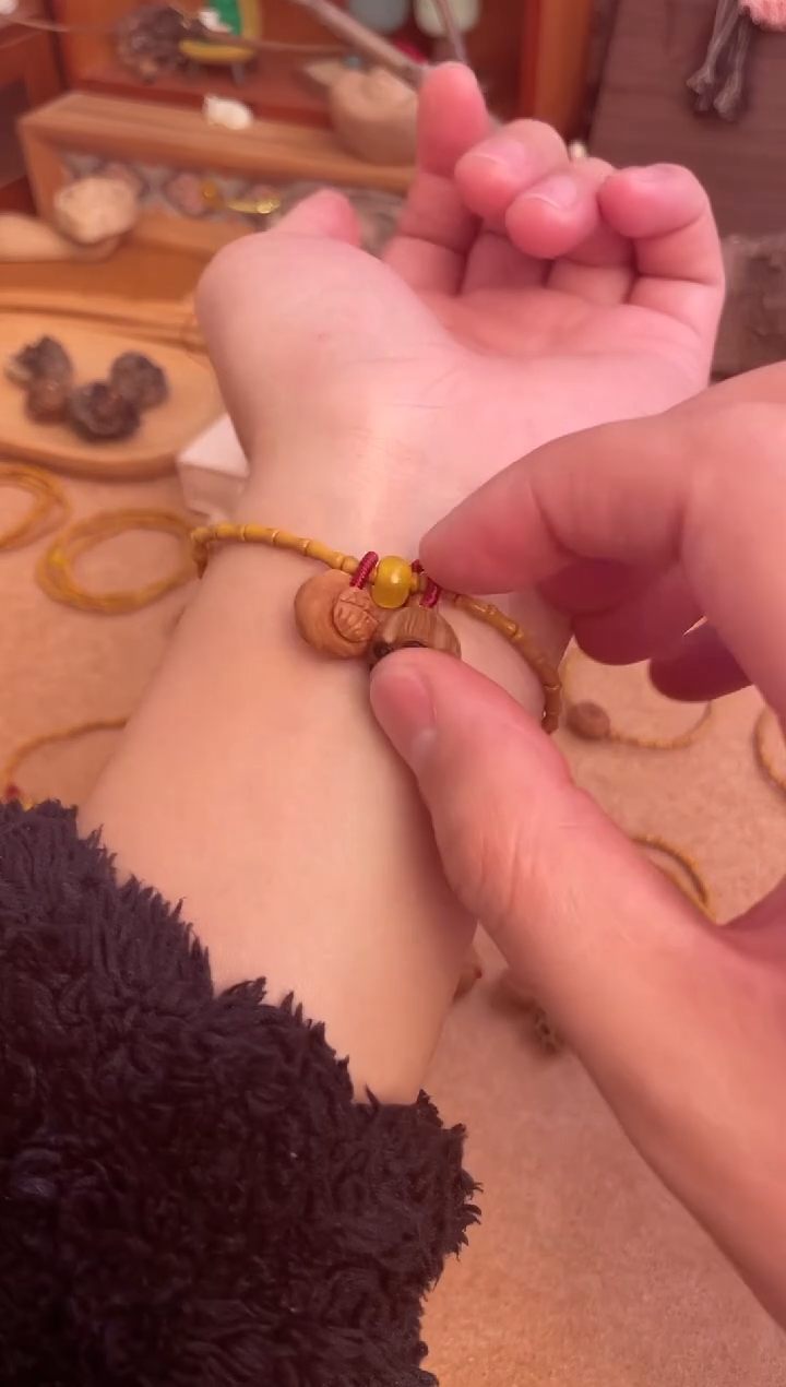 竹节手串一物一拍单圈加黄水晶好运连连