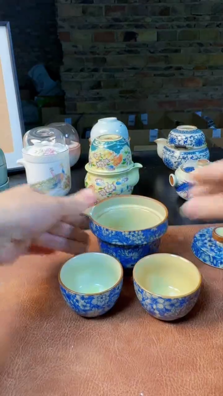 【闪购商品】杯德化羊脂玉瓷，黄龙玉汝旅行快客茶具