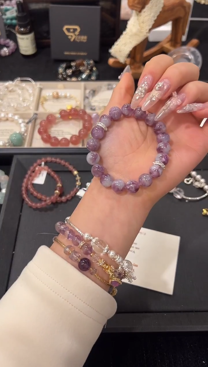 未镶嵌手链水晶紫祖母晶设计款手串