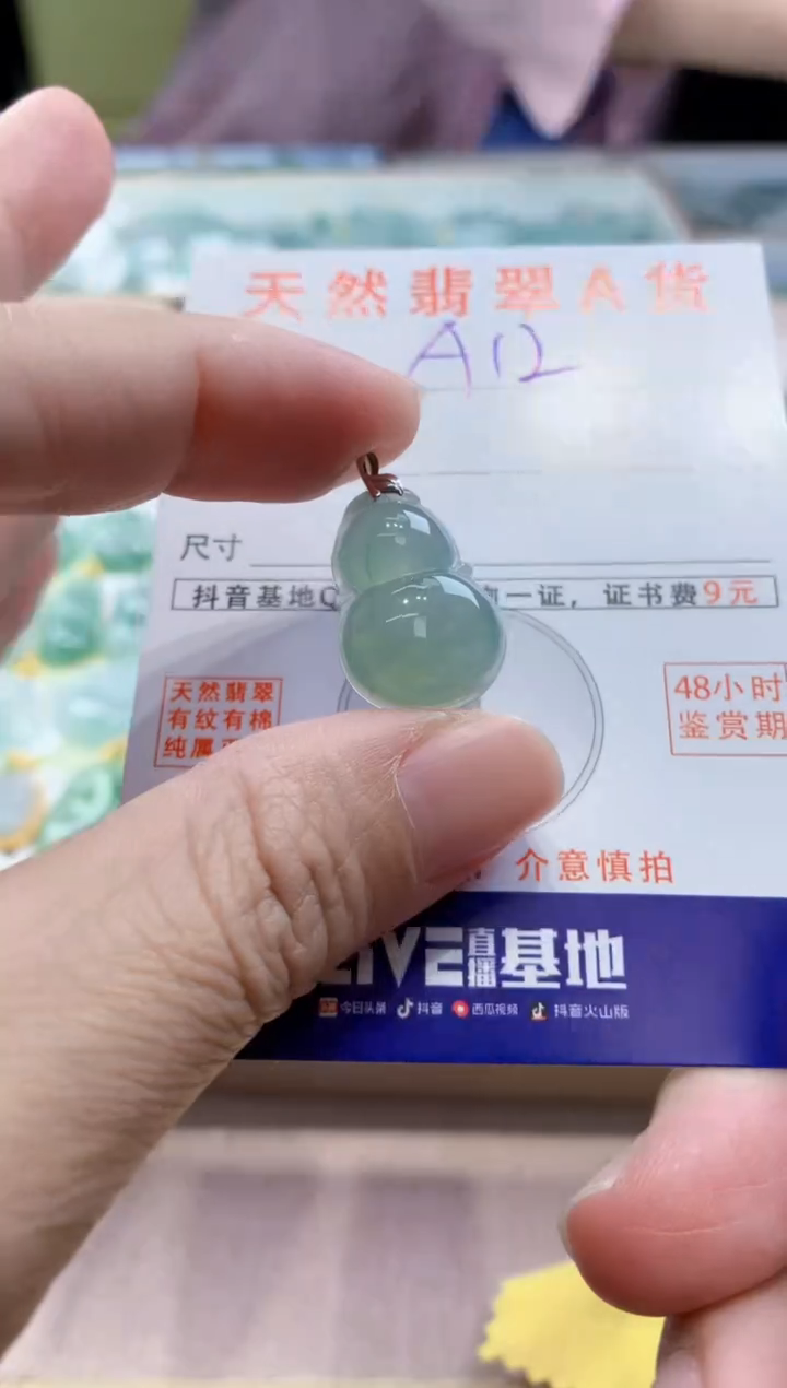 颈饰18K金镶嵌翡翠天然缅甸a货翡翠