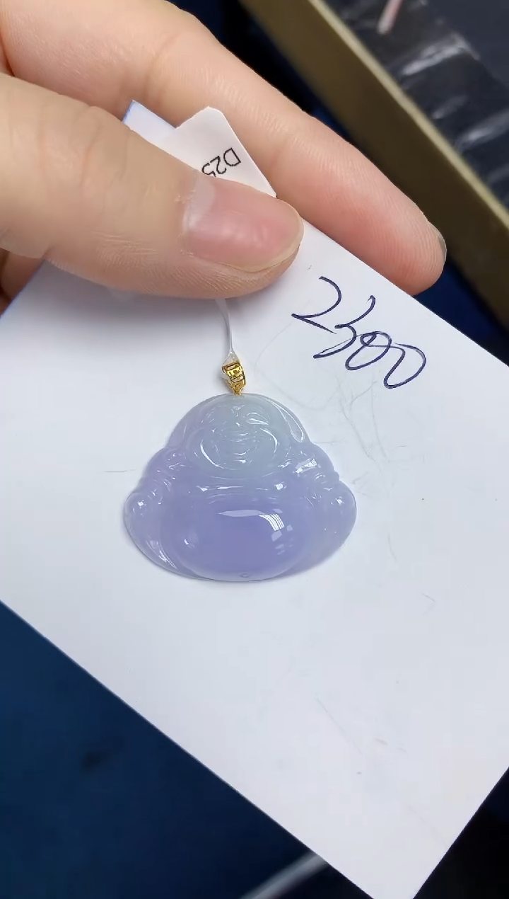 翡翠18K金镶嵌颈饰天然缅甸翡翠A货