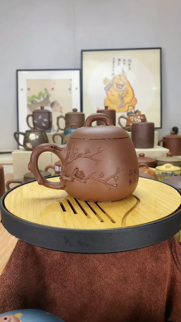 【闪购商品】紫砂茶杯手工梅花盖杯