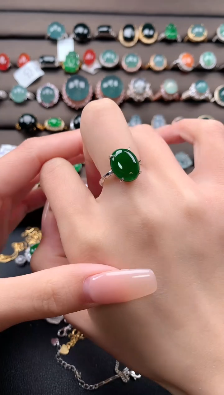 【闪购商品】翡翠戒指银S925镶嵌13131