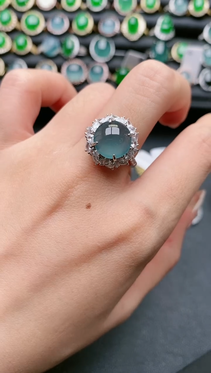 【闪购商品】翡翠戒指银S925镶嵌1111111