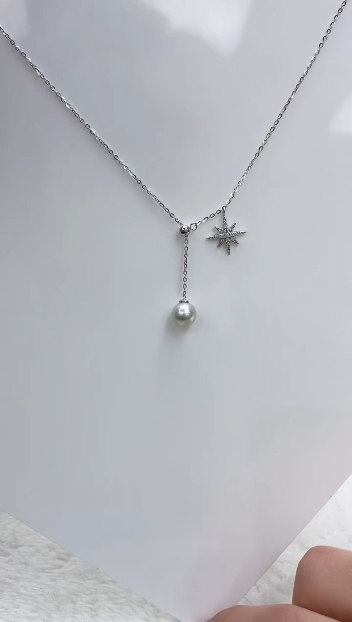 【闪购商品】海水珍珠颈饰银S925镶嵌海水珍珠项链