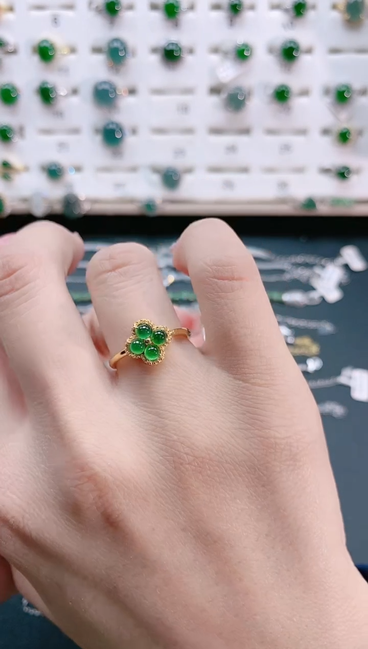 【闪购商品】翡翠戒指银S925镶嵌天然翡翠