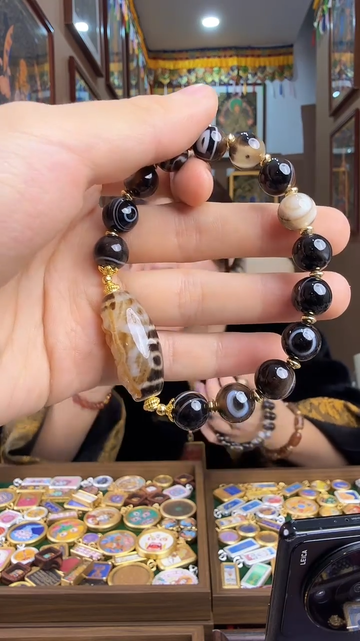 吊坠扎基拉姆手串-纯手绘唐卡