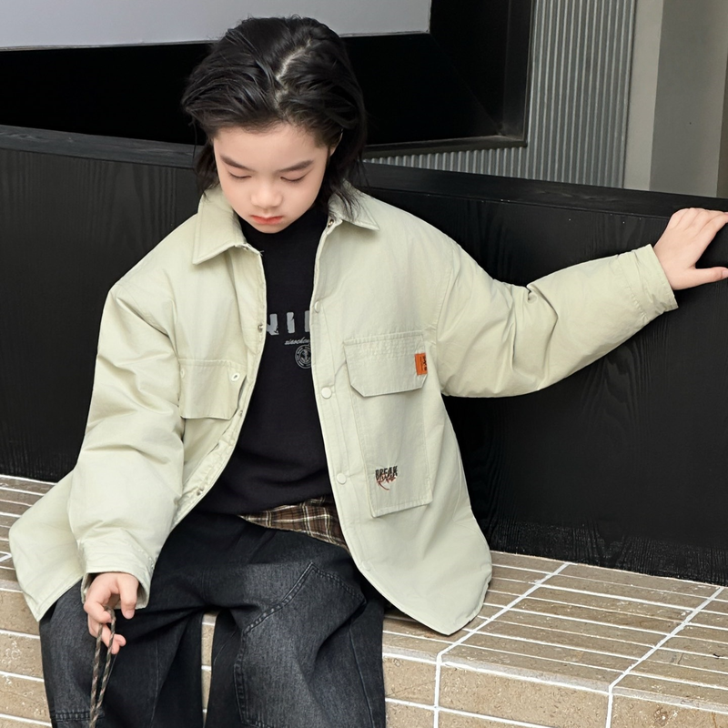 【小哥童装】休闲风宽松欧美风韩版纯色春秋男童秋装衬衫长袖71626