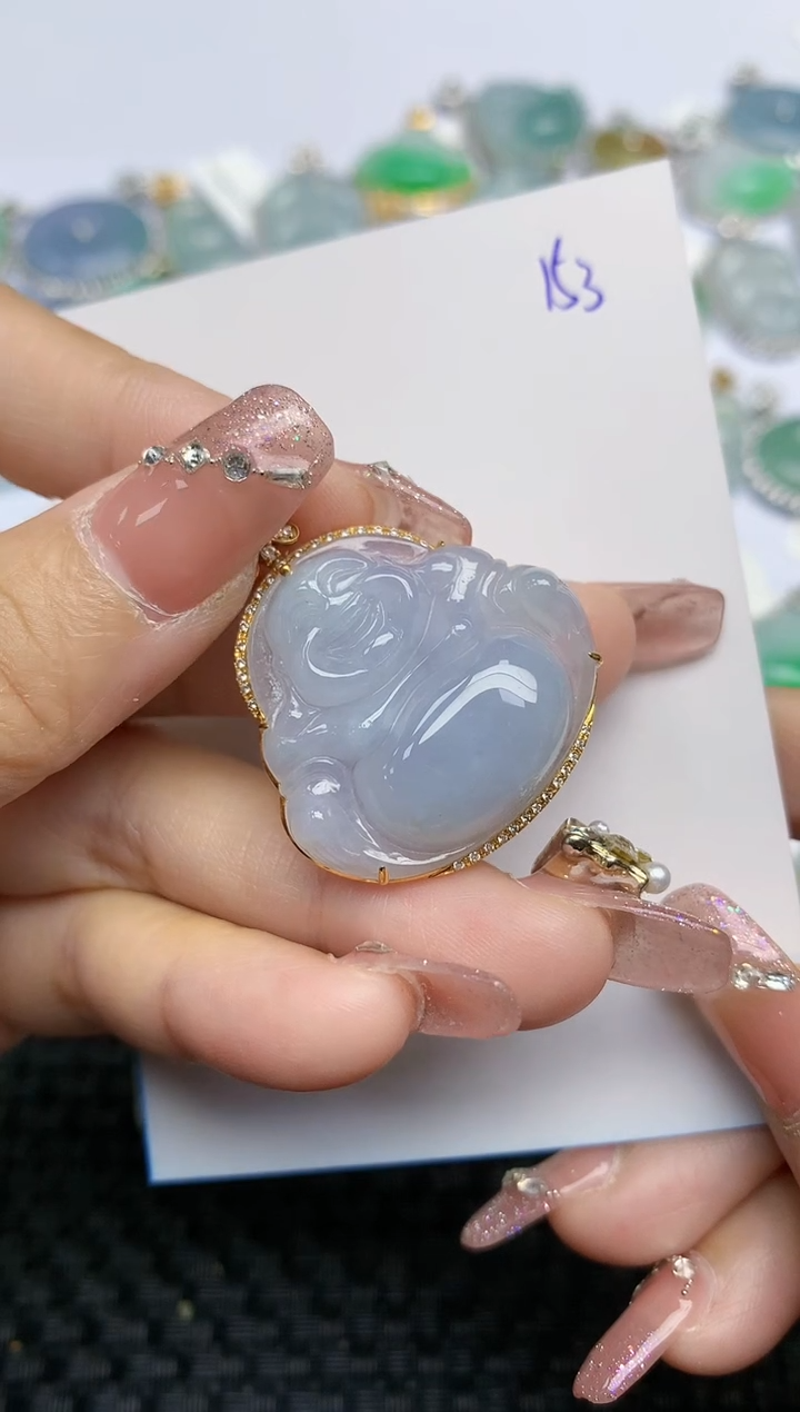 【闪购商品】翡翠颈饰18K金镶嵌天然A货翡翠 153