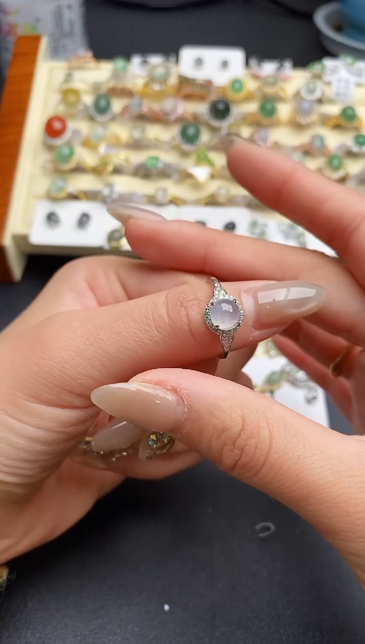 【闪购商品】翡翠戒指银S925镶嵌333333333+5