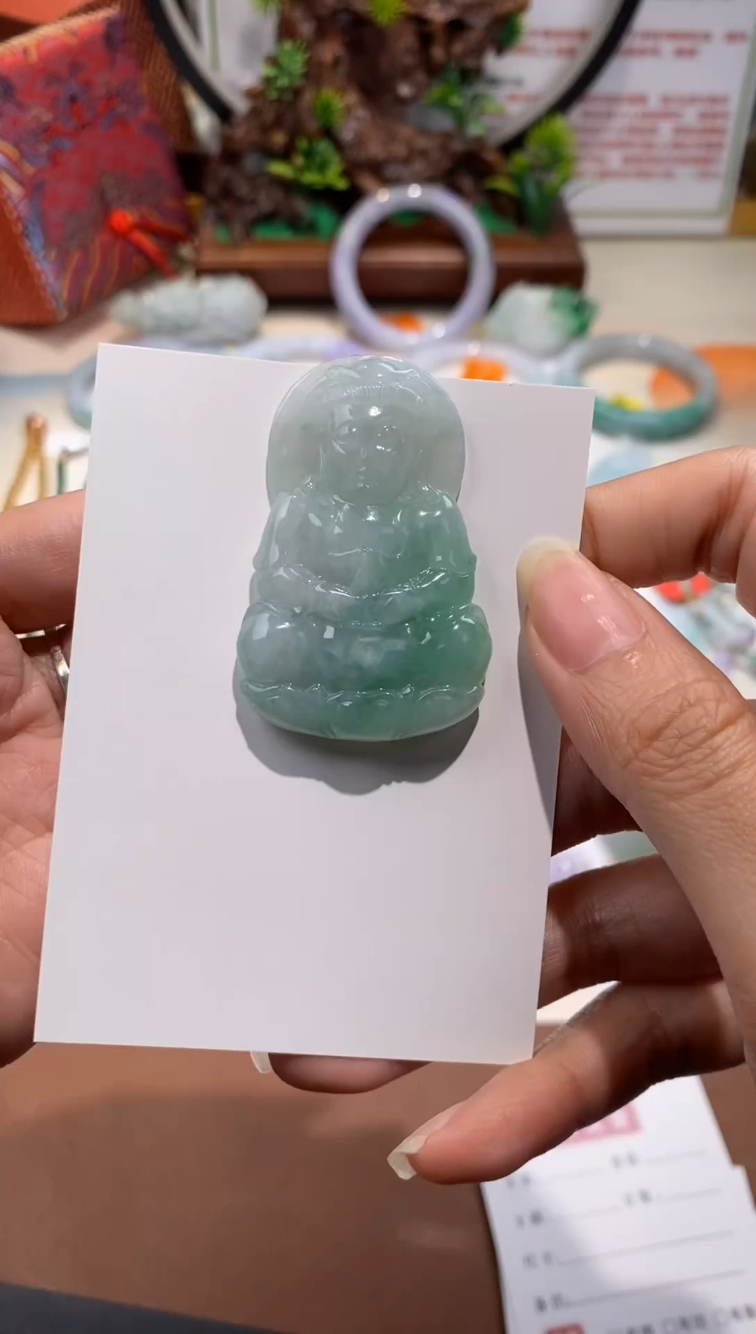颈饰未镶嵌翡翠65翡翠挂件 观音