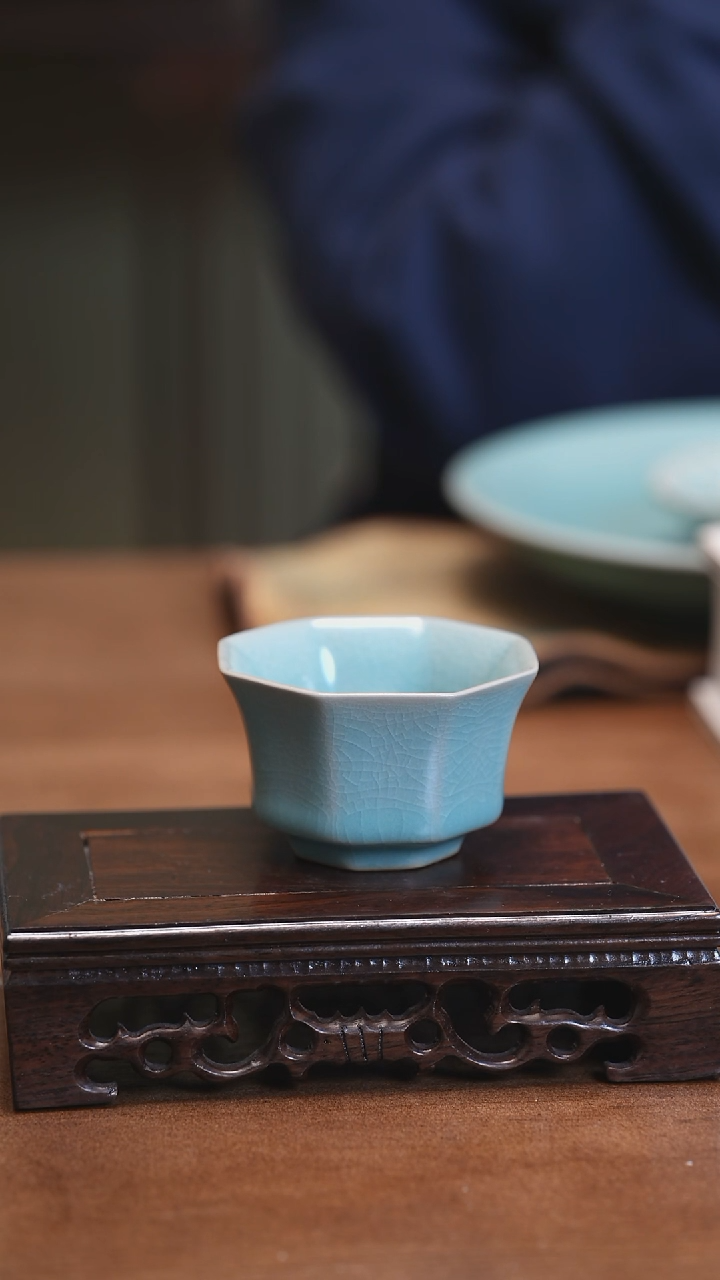【闪购商品】Y宝丰宋官窑原产地汝瓷八方杯