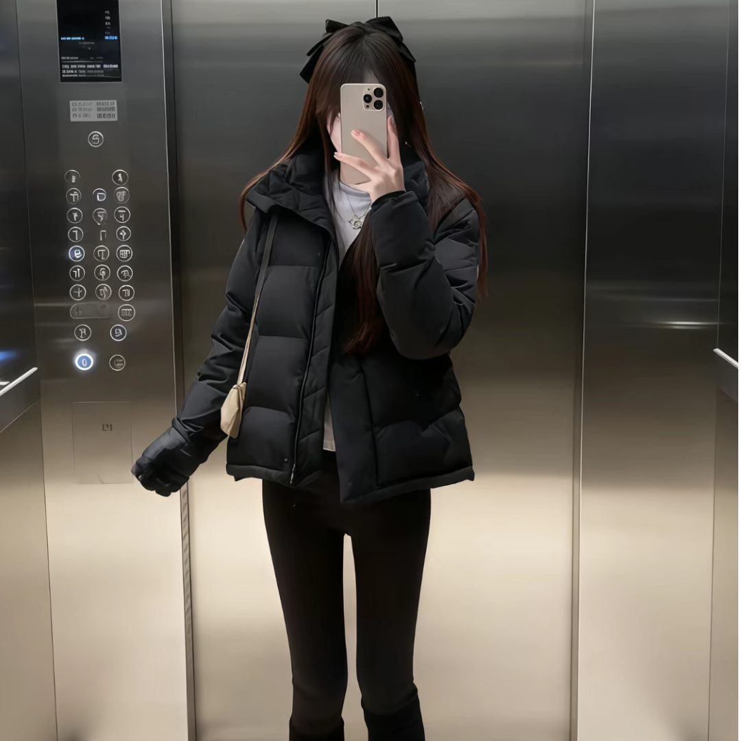 时尚百搭五格泡芙连帽外套