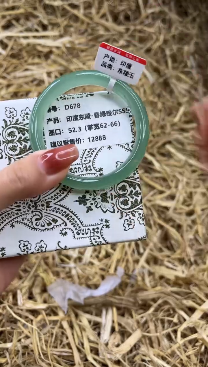 未镶嵌手镯石英质玉D678-52.3