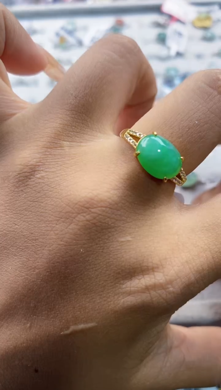 翡翠戒指银S925镶嵌888888   9