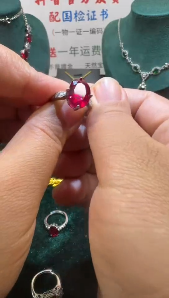 18K金镶嵌戒指红宝石1