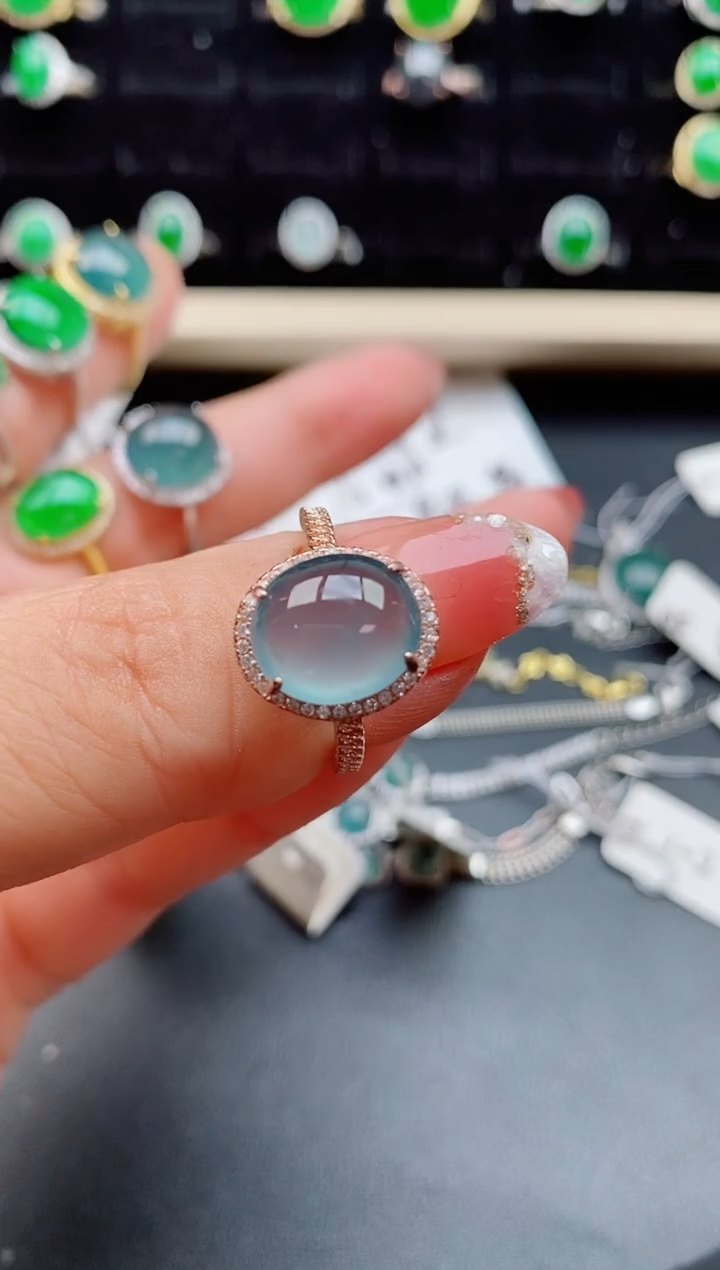 【闪购商品】翡翠戒指银S925镶嵌508550