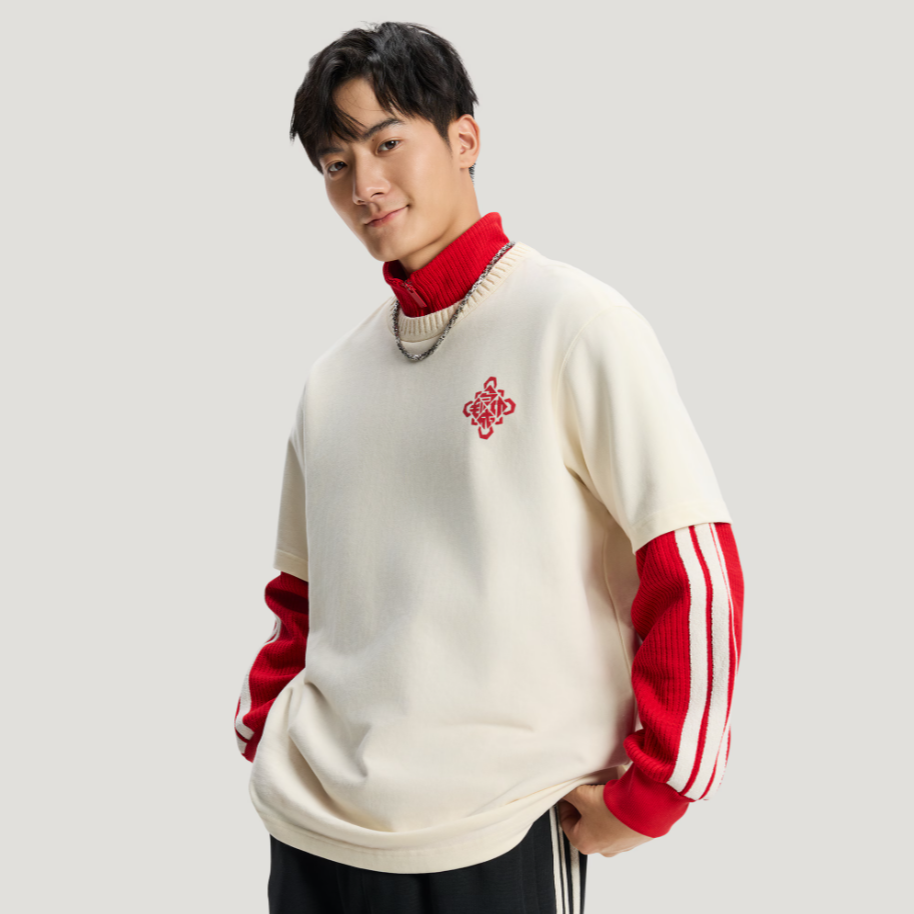 adidas/阿迪达斯双旦礼新年款情侣纯棉运动宽松短袖圆领T恤KT0713