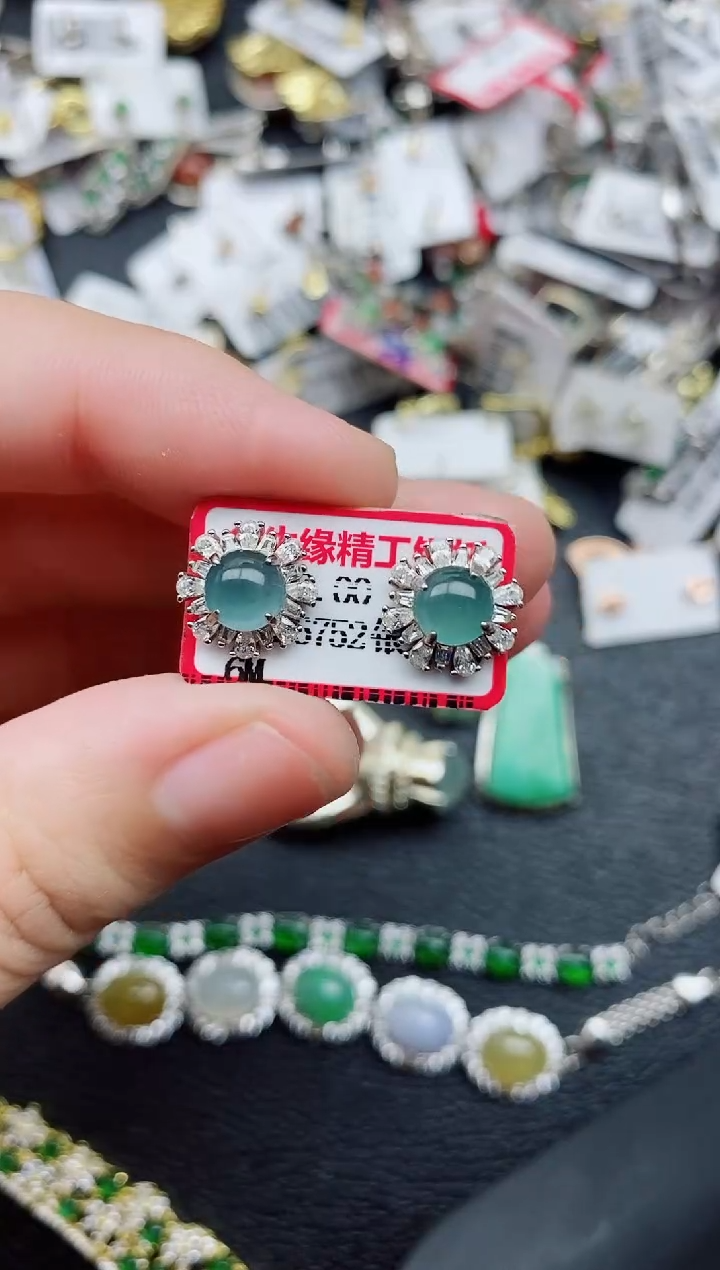 银S925镶嵌戒指翡翠1