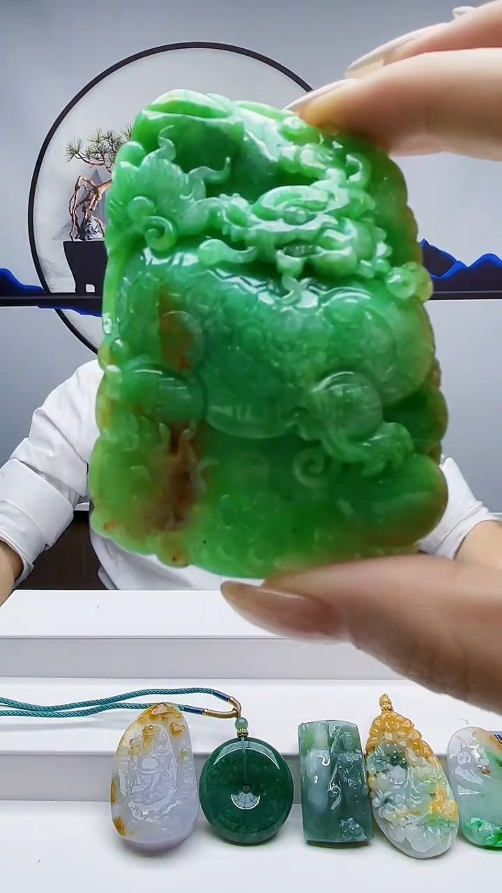 未镶嵌定制翡翠毛货-挂件63