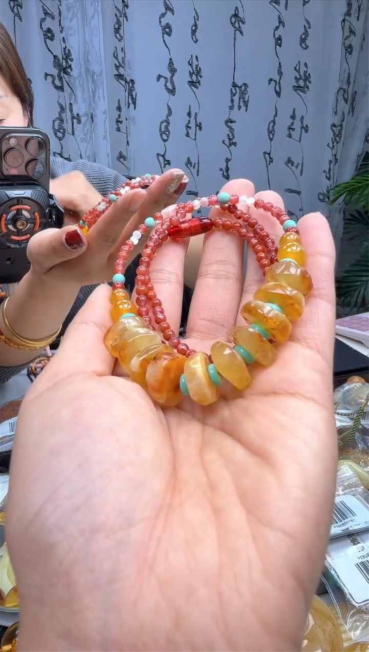 【闪购商品】琥珀裸石未镶嵌锁骨链