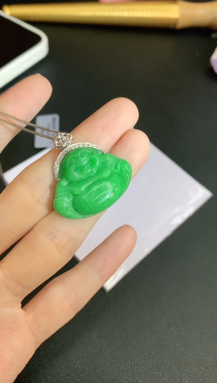 【闪购商品】翡翠颈饰18K金镶嵌赠礼盒证书 小君