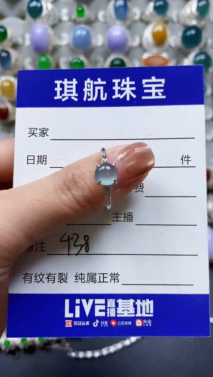 【闪购商品】翡翠戒指银S925镶嵌0438