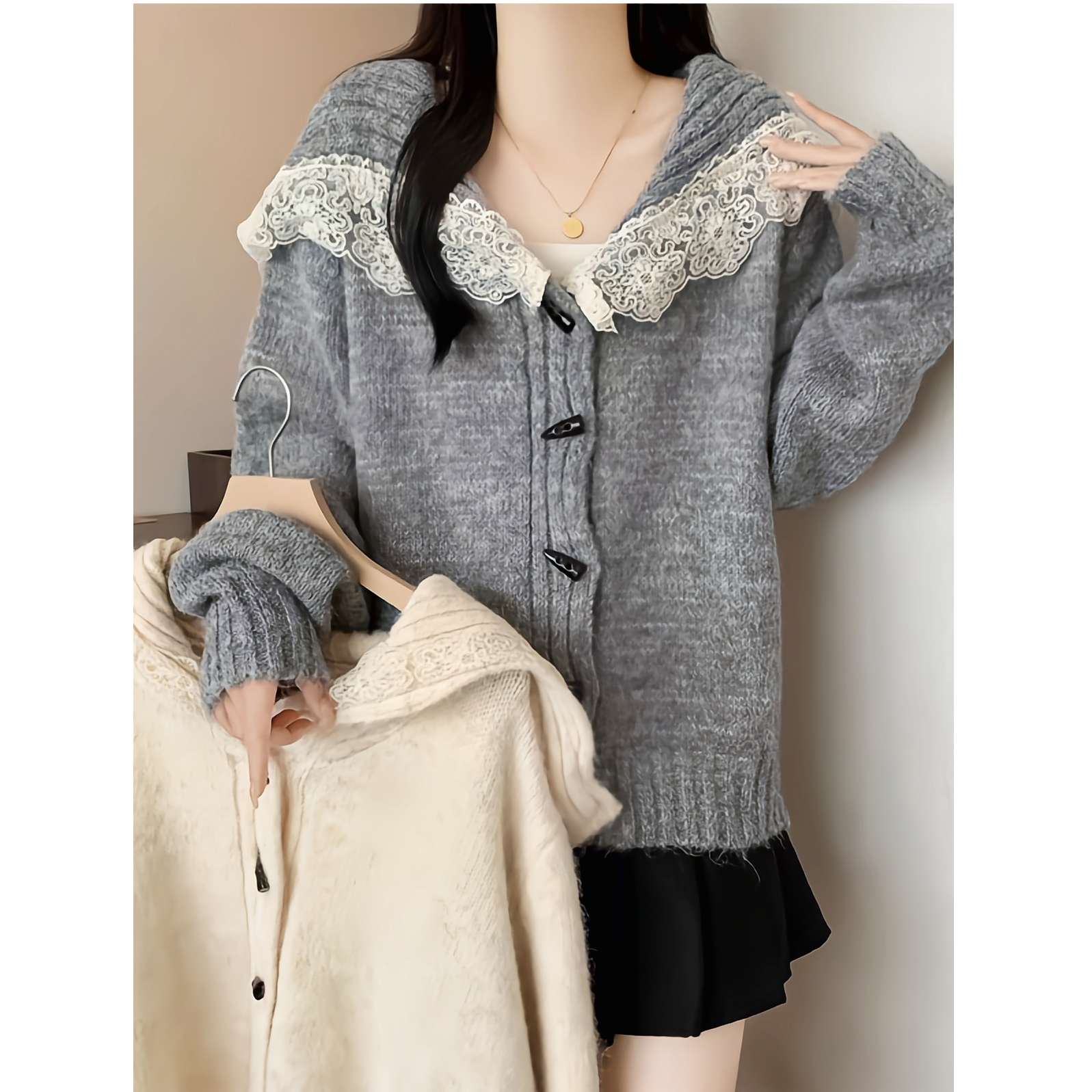 【茜茜I套装】2025新款秋冬常规宽松型毛衣针织衫休闲风百搭减龄