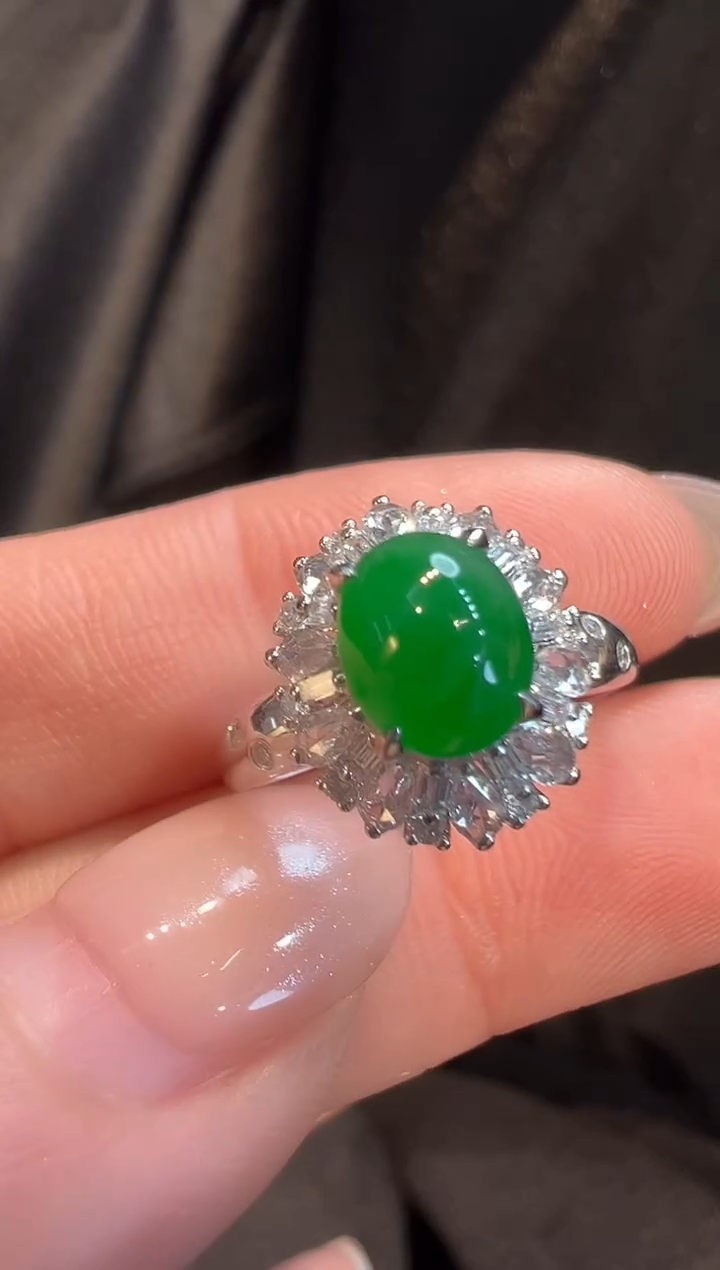 18K金镶嵌戒指翡翠AL6