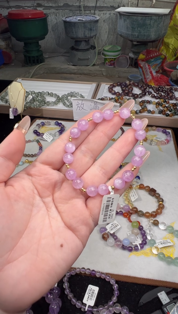未镶嵌锂辉石手串紫锂辉DIY多样性发其一