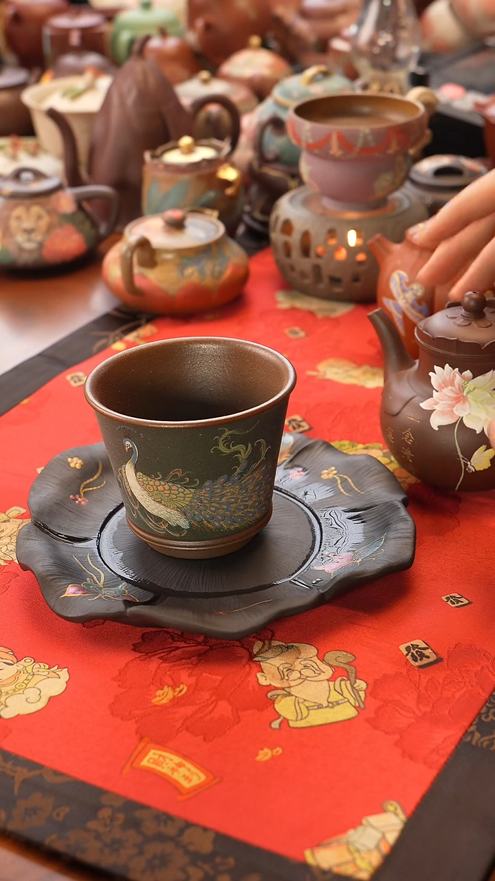 茶壶紫砂宜兴紫砂孔雀杯