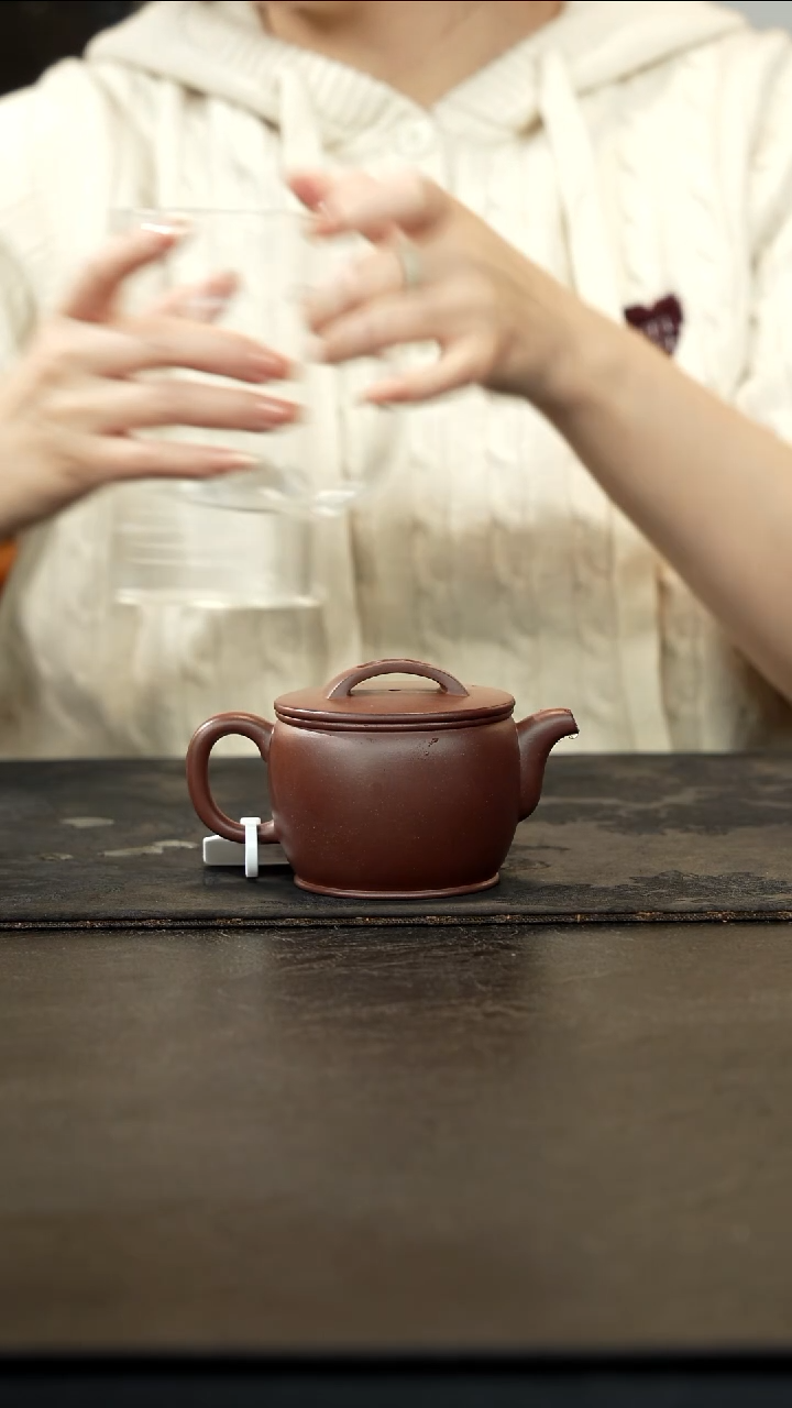 茶壶紫砂面缸汉瓦老紫泥170cc
