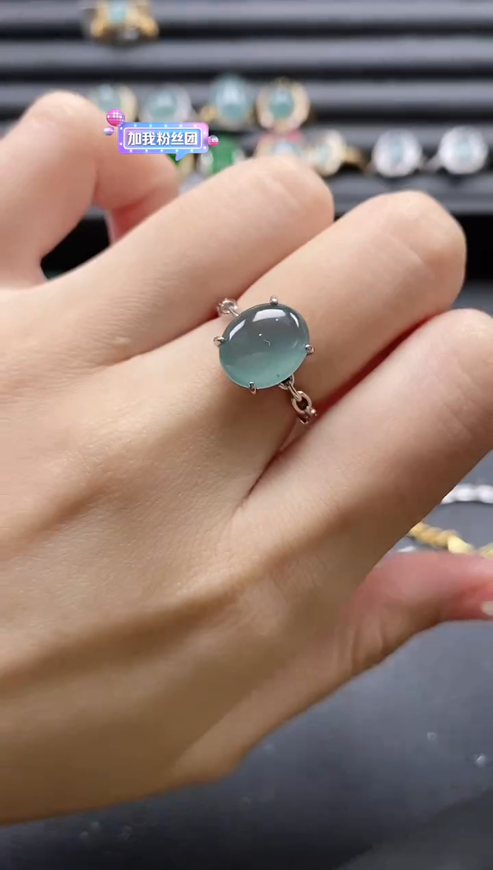 【闪购商品】翡翠戒指银S925镶嵌51511
