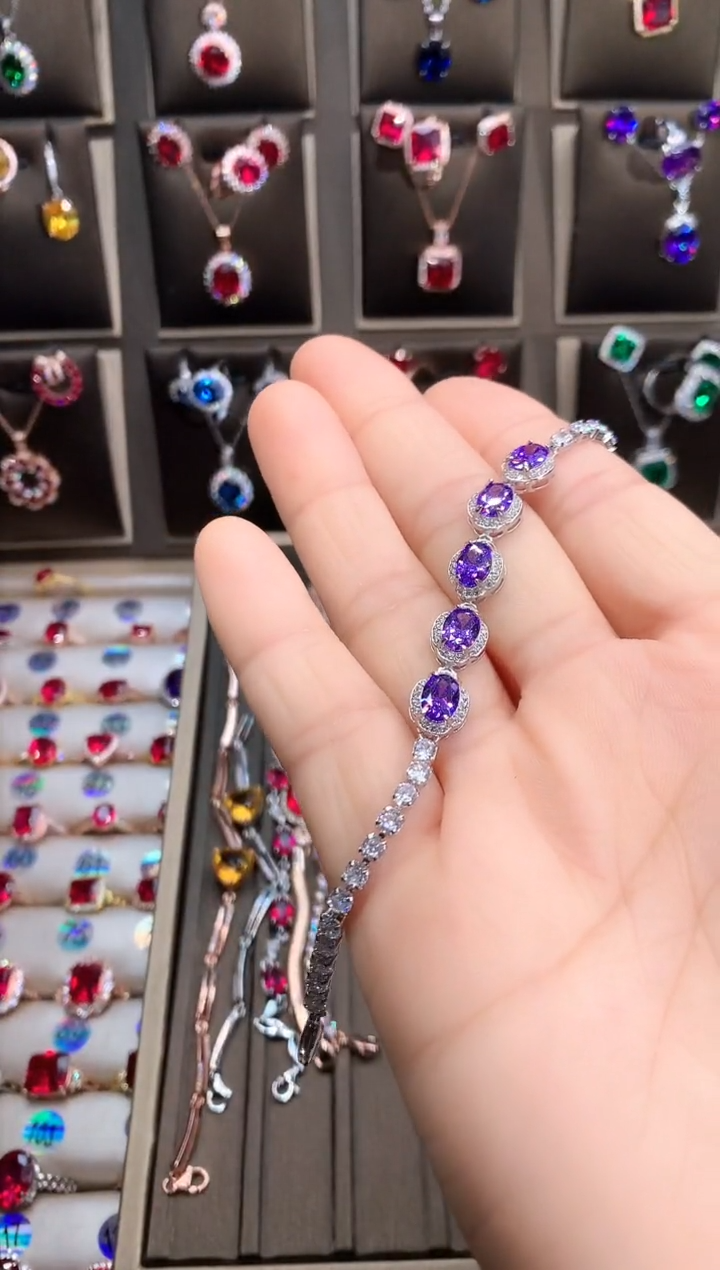 【闪购商品】水晶手链银S925镶嵌银色