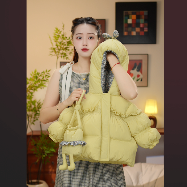 【YN童品】女童羽绒服冬季新款定制香蕉黄儿童女宝洋气羽绒时尚冬季