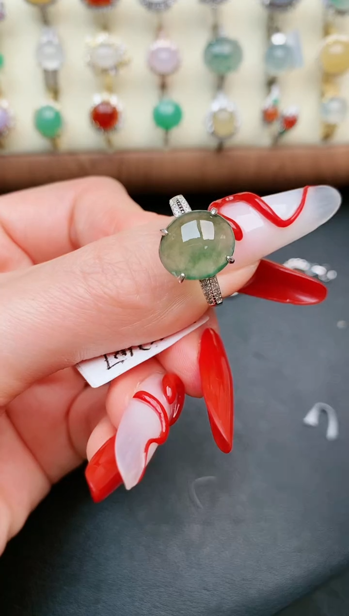【闪购商品】翡翠戒指银S925镶嵌....