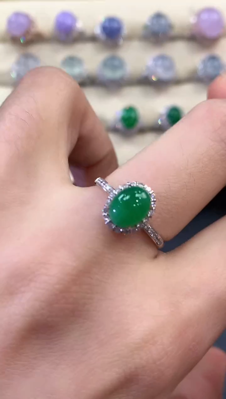 【闪购商品】翡翠戒指18K金镶嵌 B44