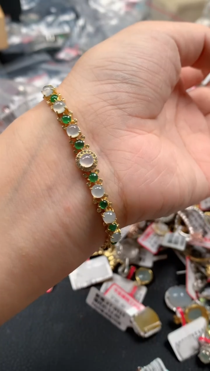 翡翠戒指银S925镶嵌天然A货缅甸翡翠