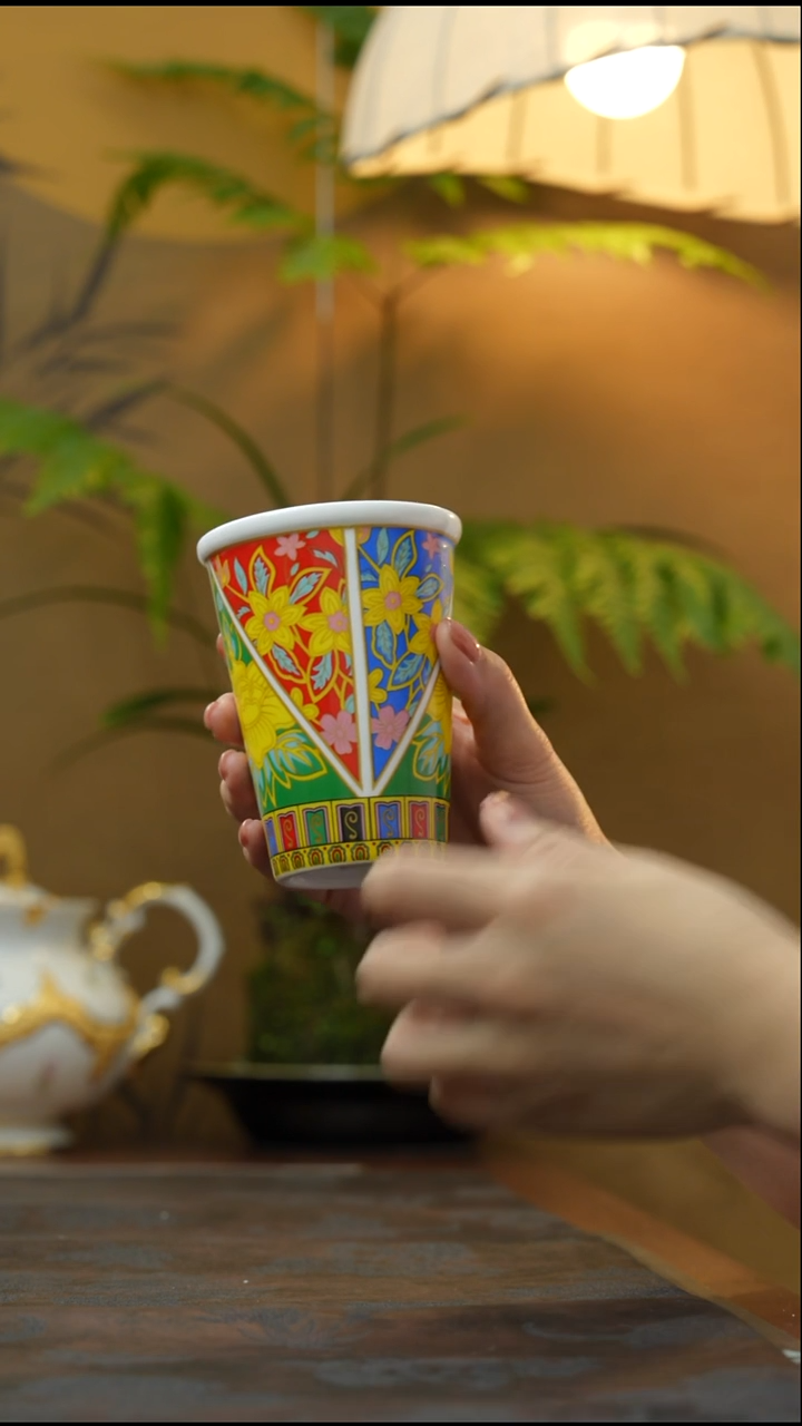 瓷片太阳花可乐杯