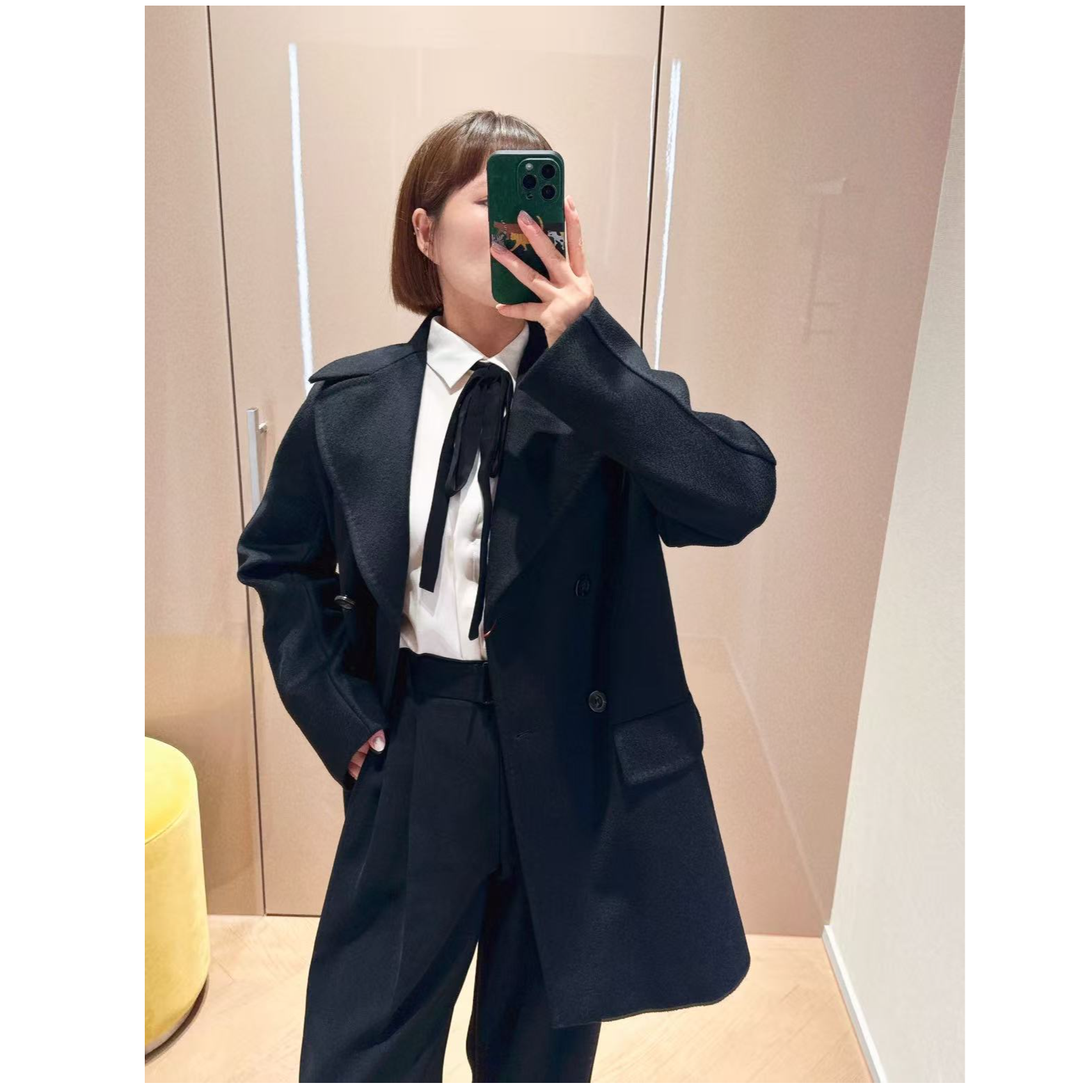 未使用 MaxMara 现货 时尚大气羊毛双排扣大衣 DY0035 