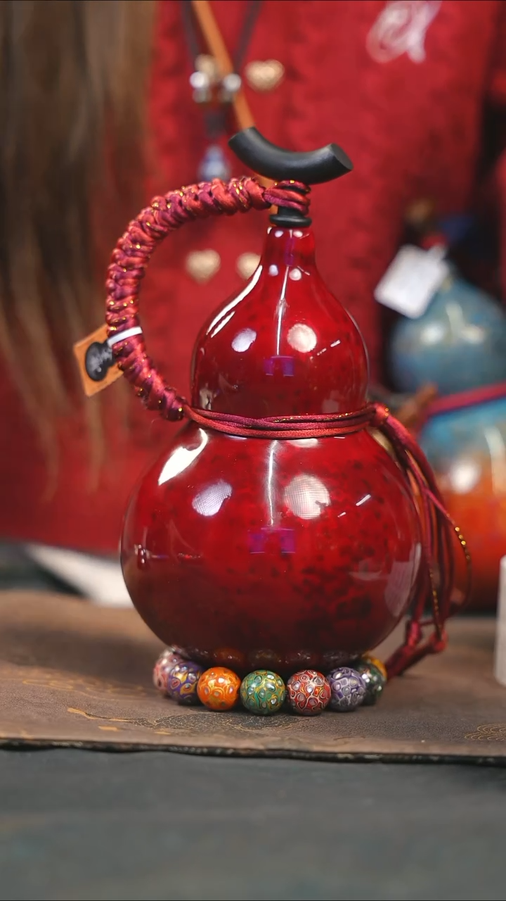 【闪购商品】WF174漆艺酒葫芦不包手串及旋转底座