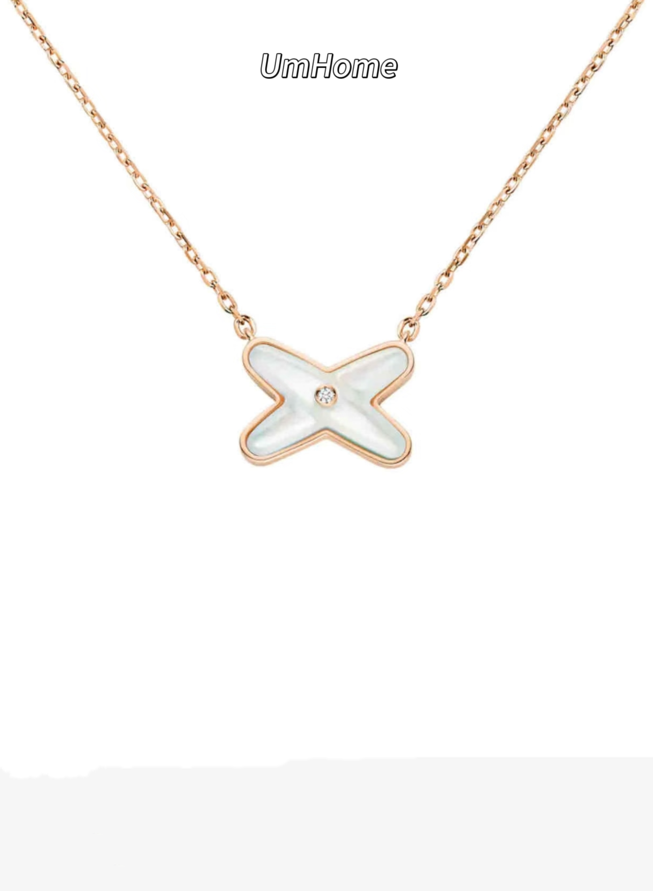 合金项链 交叉项链【V金版本】