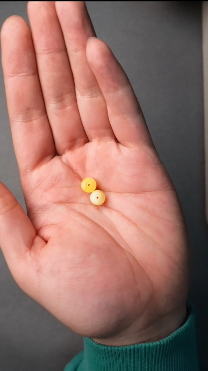 【闪购商品】琥珀颈饰未镶嵌蜜蜡双珠8.5mm单珠老型