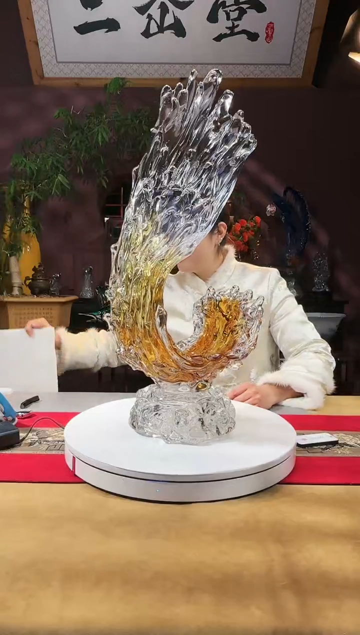 【闪购商品】琉璃手工艺品金色风生水起