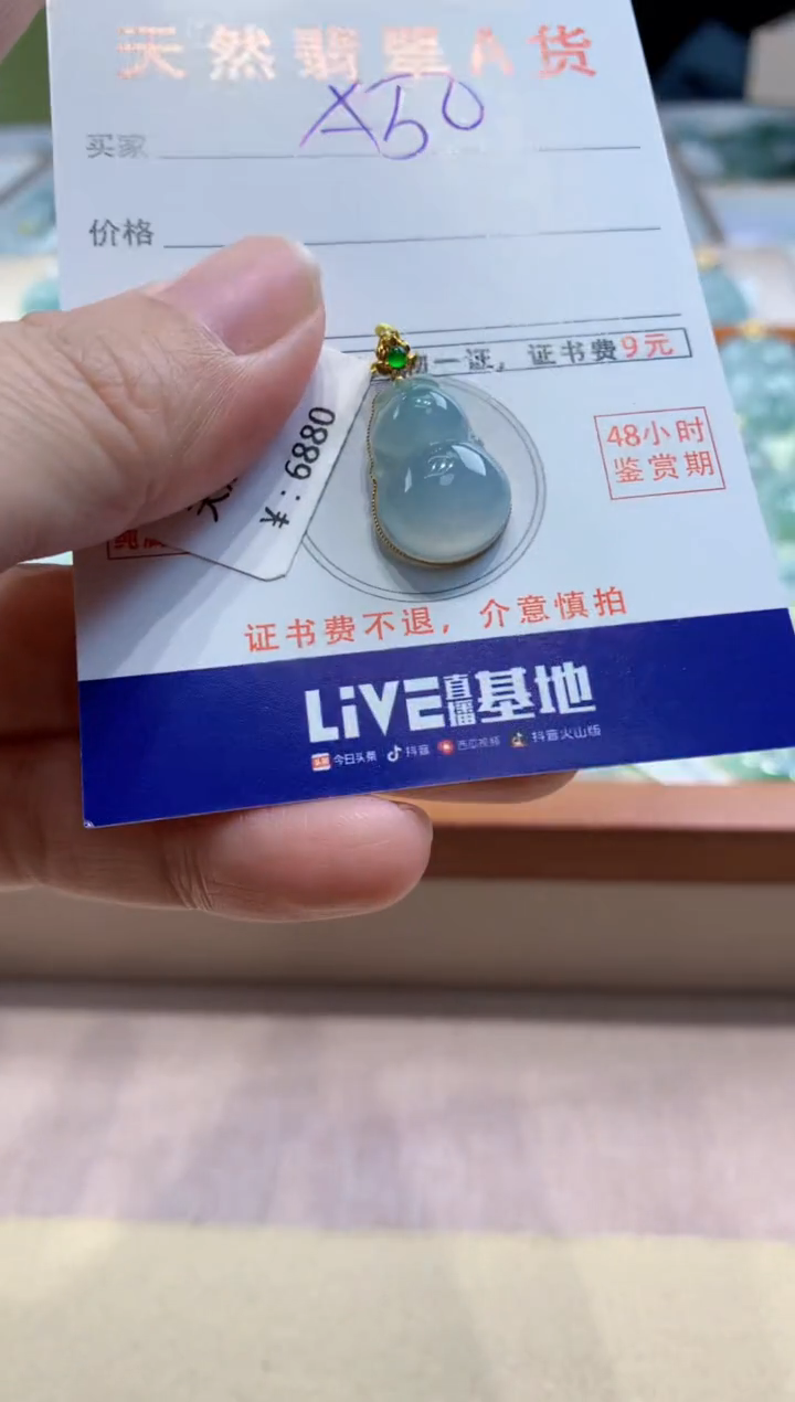 颈饰18K金镶嵌翡翠 天然缅甸a货翡翠