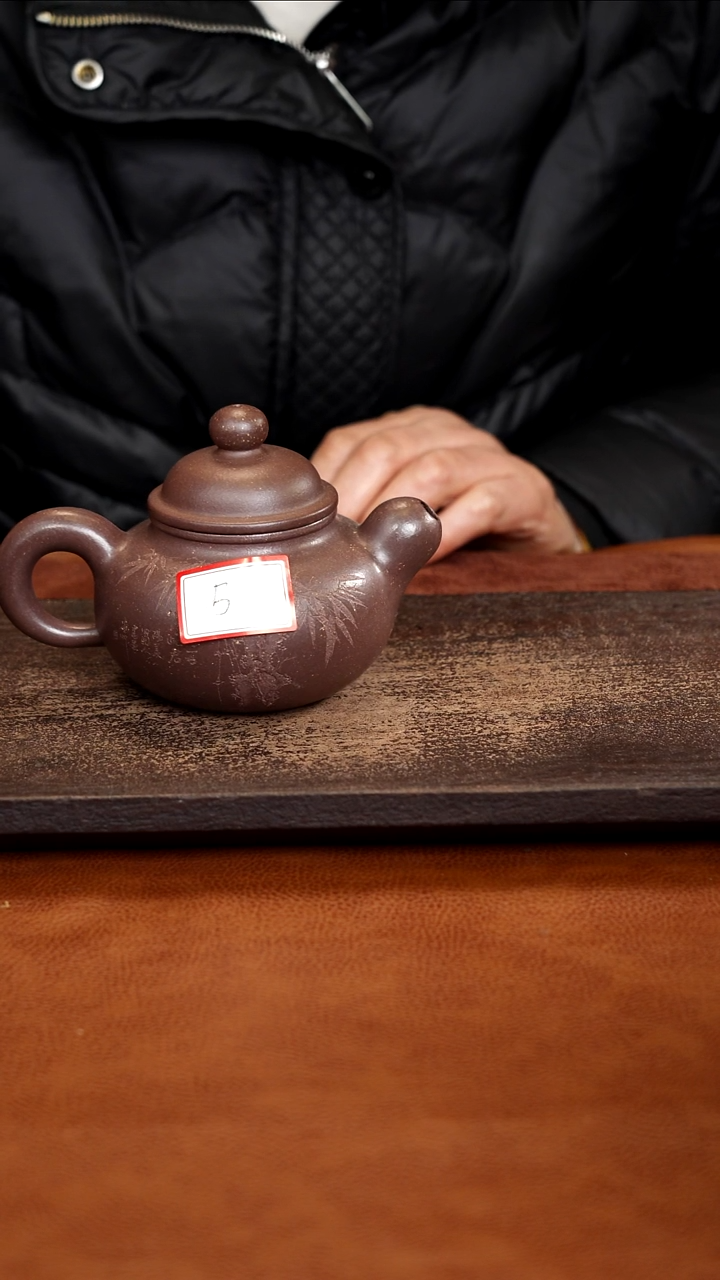 茶壶紫砂30目天青半手工道洪容天刻绘