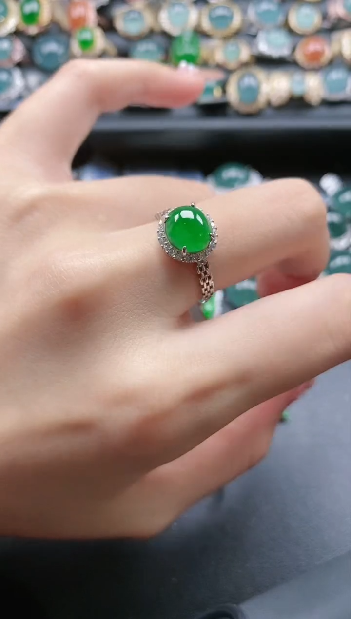 【闪购商品】翡翠戒指银S925镶嵌51511