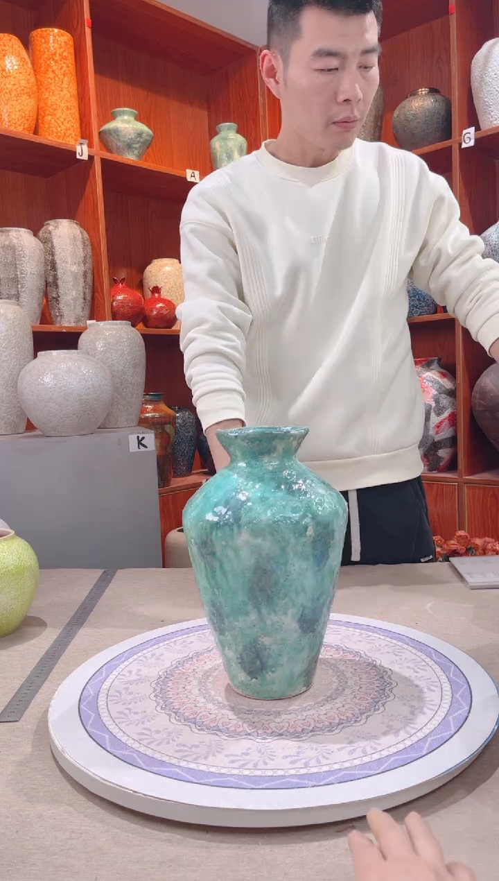 【闪购商品】瓶彩陶三件套大号 陶瓷花瓶 无花