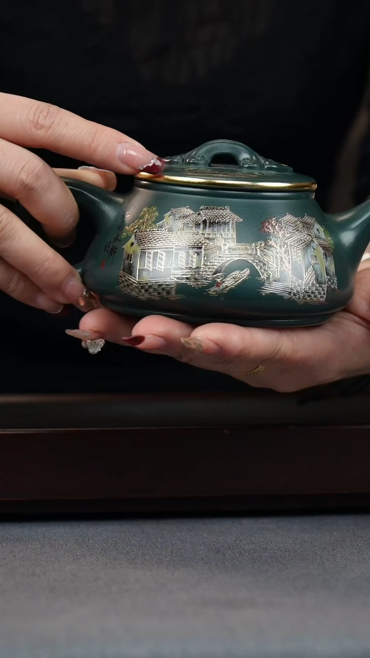 【闪购商品】紫砂茶壶苏门答腊青 古南街 如意石瓢