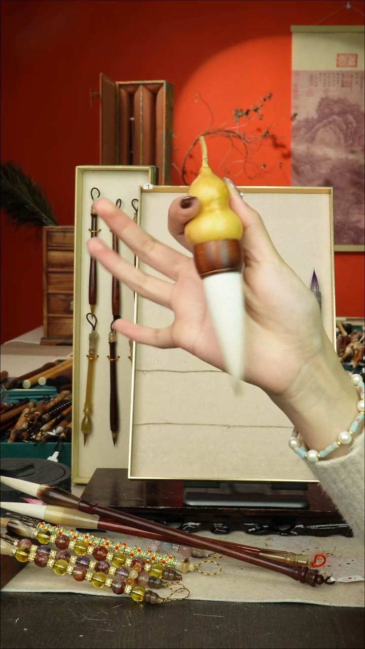 326号闪孤品高货毛笔链接 清水试笔 蘸墨不退